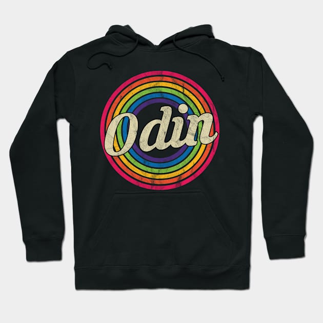 Odin - Retro Rainbow Faded-Style Hoodie by MaydenArt